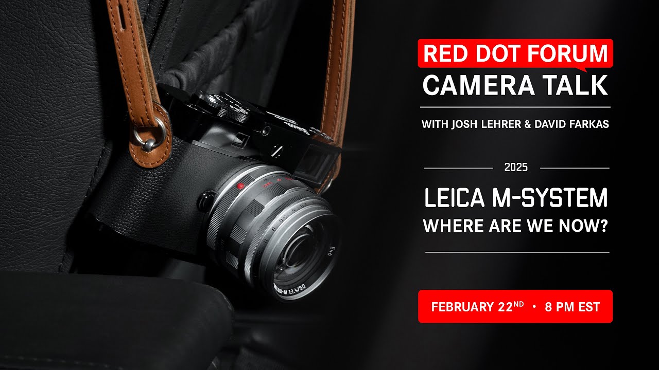In this week's Red Dot Forum Camera Talk, Leica experts Josh Lehrer and David Farkas are taking a fresh in-depth look at the Leica M System. With new camera and lens introductions along with updated firmware features over the last couple years, the M System is definitely worth revisiting. They'll cover the outstanding M11-P, M11, M11-D and M11 Monochrom cameras, the exceptional range of existing M glass and new releases, recent firmware improvements, as well their top tips to get the most out of the M System.Missed out on our previous livestreams? No problem. Watch all of our previous RDFCT episodes here: https://youtube.com/playlist?list=PLza15VbJJEkA-NT-f3qTgVa2Ko6vaqoYBVisit https://reddotforum.com for the latest Leica news, reviews, technical articles and more.============================
Support the channel by shopping at https://leicastoremiami.com.Leica M System: https://lsm.to/M-System
Leica M Cameras: https://lsm.to/M-Cameras
New M Lenses: https://lsm.to/M-Lenses
============================Red Dot Forum Articles:
===================
Leica M11 Review: The Ultimate Digital M: https://rdf.to/M11-Review
Leica M11 Monochrom Review: Pure B&W Performance: https://rdf.to/M11M-Review
CCD Corrosion Upgrade Program: https://rdf.to/CCD-Upgrade-2024
M11/M11-P/M11M Firmware v2.2.0: https://rdf.to/M11-firmware-220
New Leica Summicron-M 28mm f/2 ASPH III: https://rdf.to/28mm-Cron-v3
Leica M11-P Introduced: https://rdf.to/M11-P-Announced
New Leica Summilux-M 50mm f/1.4 ASPH II: https://rdf.to/50mm-Lux-v2
Leica M11 Monochrom Introduced: https://rdf.to/M11M-Introduced
Leica M11 and Noctilux-M 50mm f/1.2 ASPH Introduced in Glossy Black Paint: https://rdf.to/glossy-black
Leica Adds Summilux-M 35mm f/1.4 Version 1 ‘Steel Rim’ to Classic Lineup: https://rdf.to/35-Lux-SteelRim-Intro
Leica Relaunches Iconic M6 Analog Rangefinder with Modern Updates: https://rdf.to/M6-Intro
New Leica Summilux-M 35mm f/1.4 ASPH FLE II: https://rdf.to/35mm-Lux-FLE-v2-Intro
Leica M-A “Titan” Limited Edition Set with APO-Summicron-M 50mm f/2 ASPH: https://rdf.to/M-A-Titan-Intro
Leica Summicron-M 28mm f/2 ASPH Limited Edition Matte Black Paint Finish: https://rdf.to/28mm-Cron-MatteBlack
Leica Announces M11 with 60 Megapixel BSI Sensor: https://rdf.to/M11-Intro
Lightroom Presets for Leica Cameras: https://rdf.to/LR-Presets
Leica M11-D: Cutting Edge Digital with Analog Feel: https://rdf.to/m11-d
Leica M Rangefinder Focusing Tips and Tricks: https://rdf.to/rangefinder-tips
Leica MP vs M-A vs M6: Analog M Cameras Compared: https://rdf.to/analog-MCheck out David's personal work at https://instagram.com/davidfarkasphotographyTravel with David on Leica Store Miami Photo Workshops: https://lsm.to/4qzlzSign Up for Leica Store Miami Email Newsletter:
======================================
https://manage.kmail-lists.com/subscriptions/subscribe?a=TLtVgC&g=SAPuVd